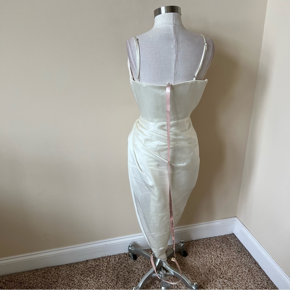 New! House CB London Reva silky cowl draped neck dress 13499 - Picture 8 of 16